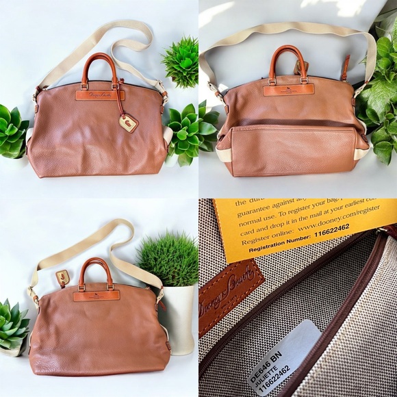 NWOT Dooney & Bourke Juliette weekender travel bag Vachetta Florentine leather - Picture 4 of 17